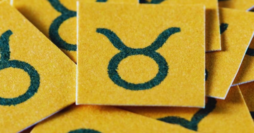 Taurus personality traits zodiac symbol cards with bull sign
