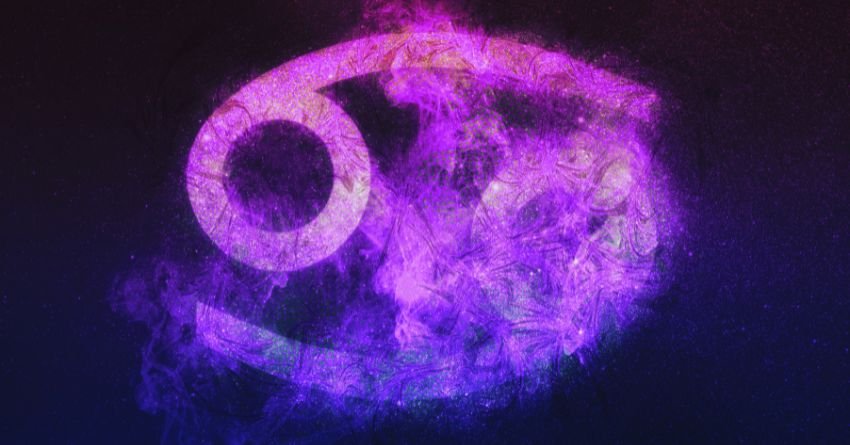 Cancer Cosmic Zodiac Symbol Cancer personality traits purple cosmic crab symbol with mystical energy