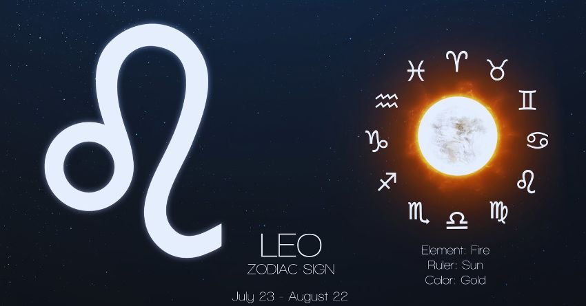 Leo Zodiac Sign Sun Ruler Leo personality traits zodiac sign symbol with Sun ruler and fire element