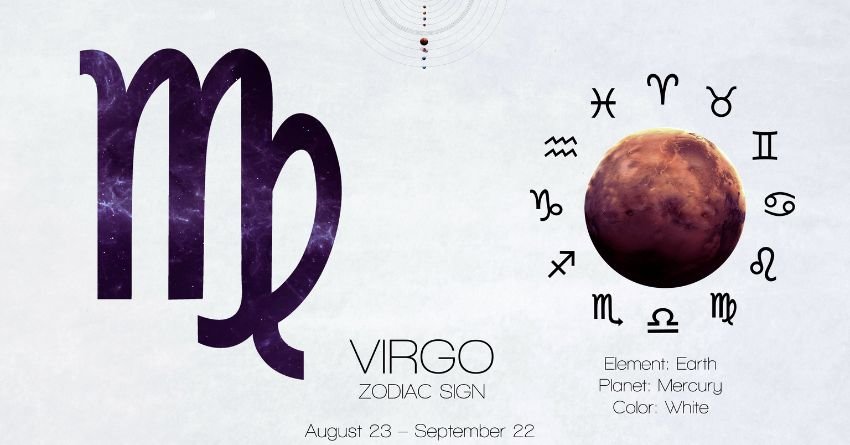 Virgo Zodiac Sign Mercury Ruler Virgo personality traits zodiac sign symbol with Mercury ruler and earth element