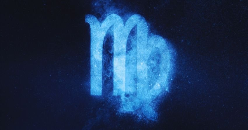 Virgo Glowing Blue Zodiac Symbol Virgo personality traits glowing blue zodiac symbol with cosmic energy