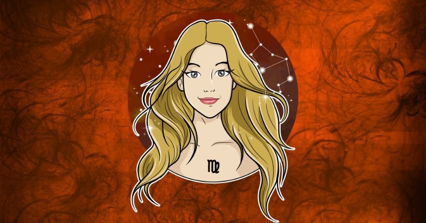 Virgo personality traits zodiac maiden woman illustration with earth energy
