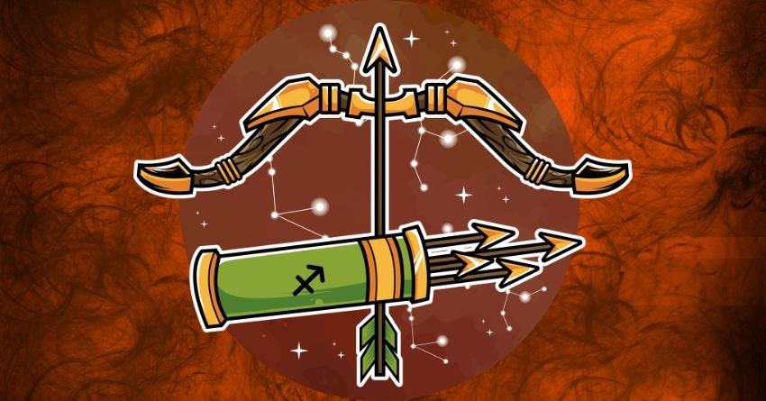 Sagittarius personality traits zodiac sign archer bow and arrow symbol with fire element