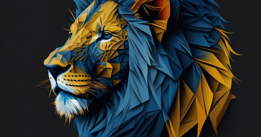 Leo zodiac lion geometric art Leo personality traits strength confidence