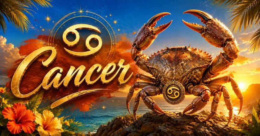 Cancer June 2026 Horoscope Cancer June 2026 horoscope - golden crab zodiac sign illustration