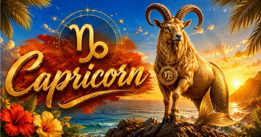 Capricorn June 2026 Horoscope Capricorn June 2026 horoscope - golden sea-goat zodiac sign illustration