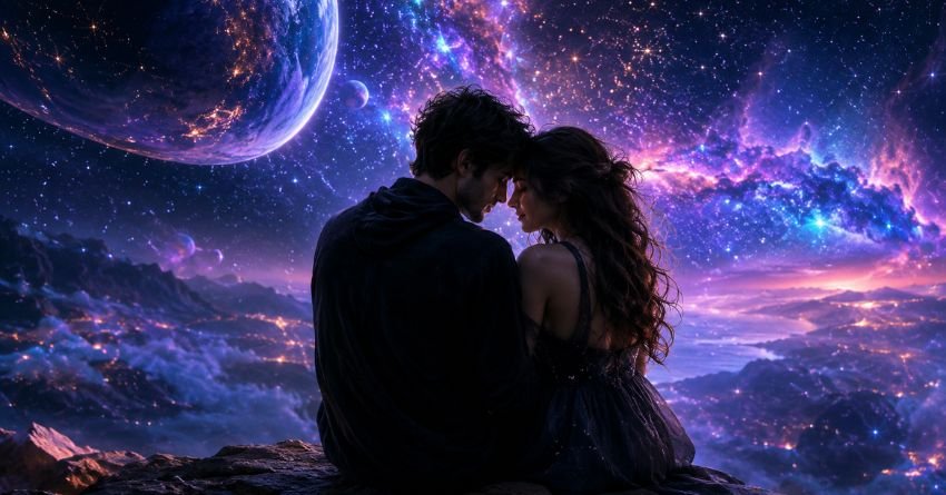 Taurus compatibility couple under starry sky