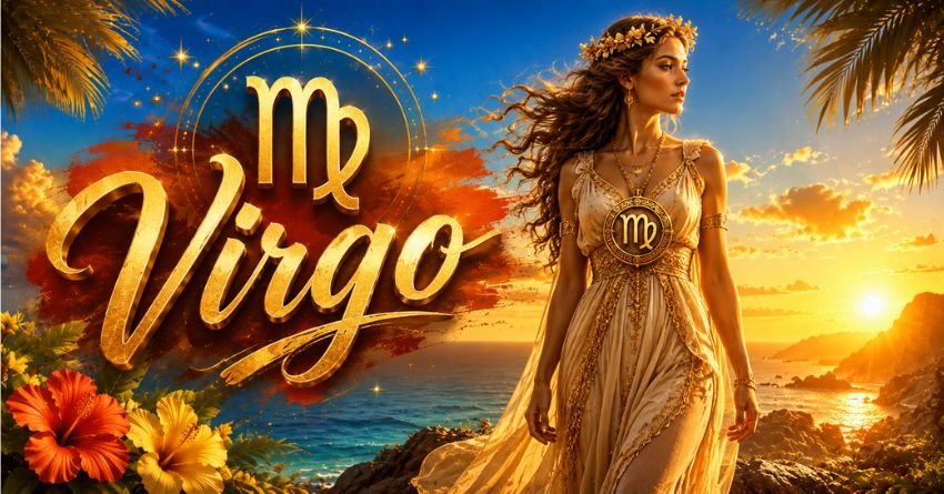 Virgo June 2026 Horoscope Virgo June 2026 horoscope - golden maiden zodiac sign illustration