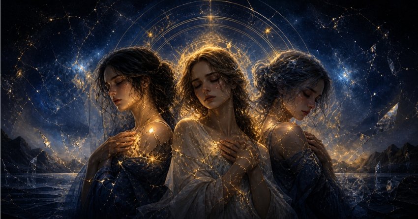 Too good zodiac signs Pisces Cancer and Libra glowing under starry sky