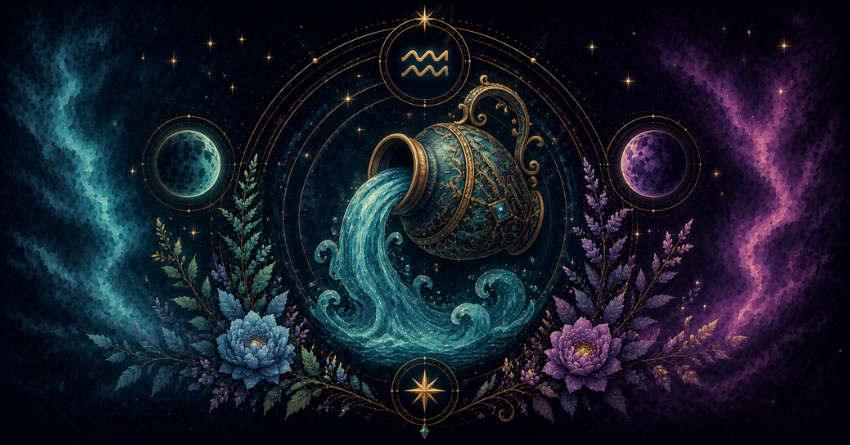 3 Zodiac Signs Aquarius Is Most Likely to Marry mystical zodiac wheel with Aquarius-themed celestial artwork