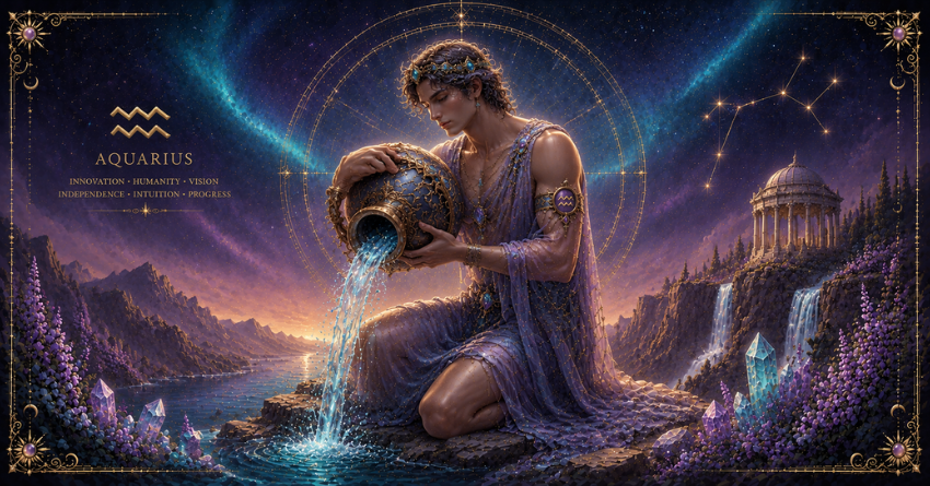 What the Universe Wants Aquarius to Know celestial fantasy Aquarius illustration