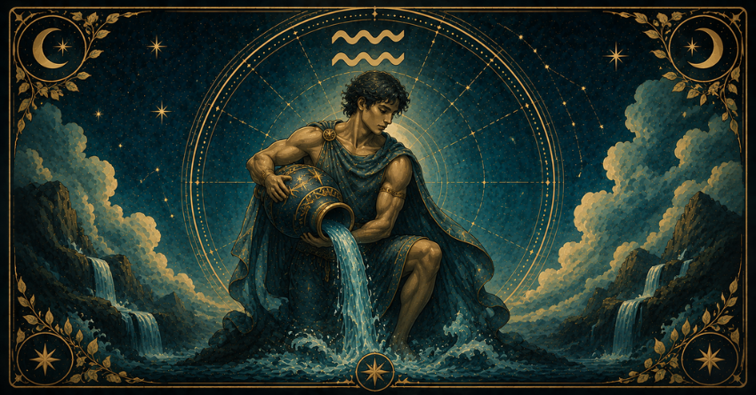 Something Big Is About to Happen to Aquarius mystical zodiac illustration