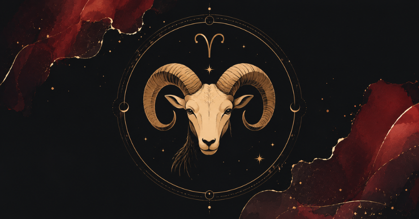 If You're an Aries, Don't Ignore This Sign – Aries zodiac symbol glowing in a cosmic red and gold background
