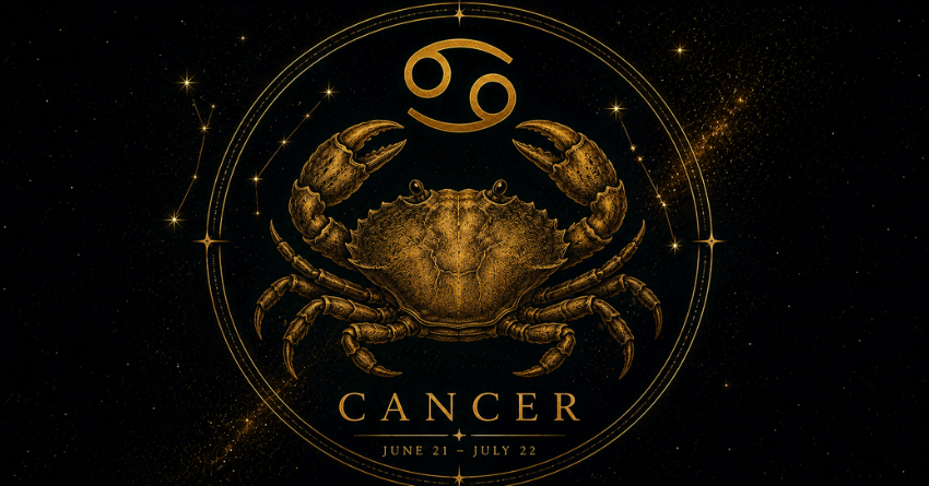 Cancer May Be Waiting for the Wrong Person – Cancer zodiac symbol on a dark cosmic background