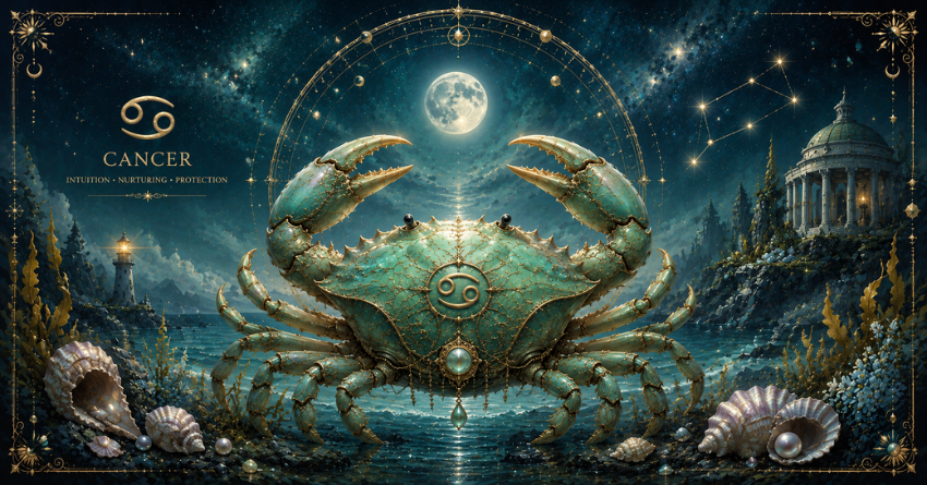 The Universe Is Sending Cancer a Powerful Message celestial fantasy Cancer zodiac illustration
