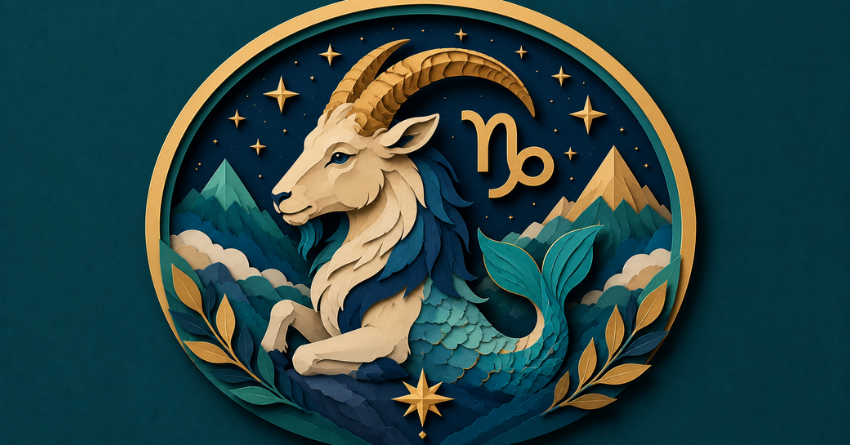 What Capricorn Needs to Know Before June Ends zodiac sign illustration with Capricorn symbol and celestial design