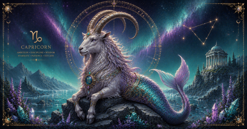 What the Universe Wants Capricorn to Understand celestial fantasy Capricorn illustration with cosmic energy and zodiac symbolism