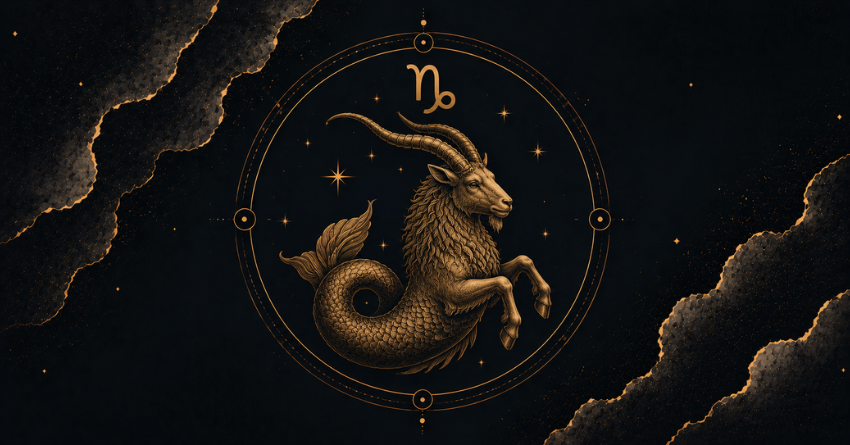 Capricorn, You Might Need This Message Today zodiac symbol in elegant golden celestial design