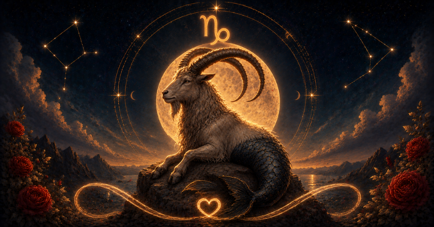 What Capricorn Needs to Know About Their Soulmate tarot card style Capricorn soulmate illustration
