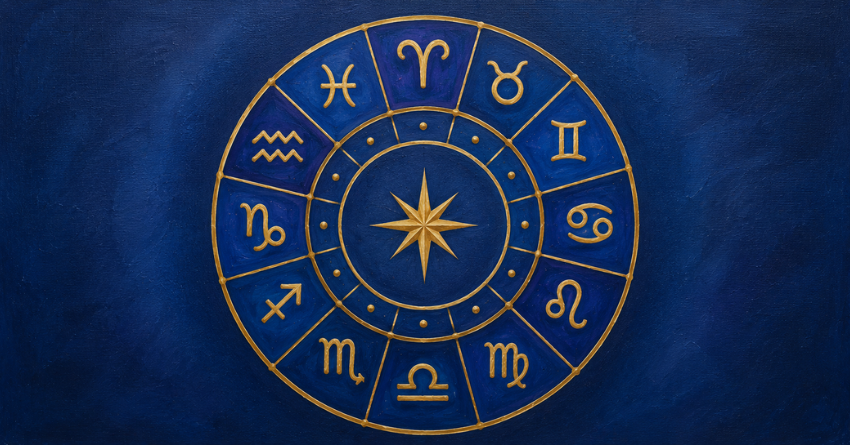 The Hidden Blessing Headed Toward Your Zodiac Sign zodiac wheel illustration with all twelve zodiac signs