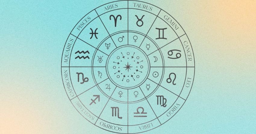 Zodiac wheel with all 12 astrological signs for the daily horoscope on June 6, 2026