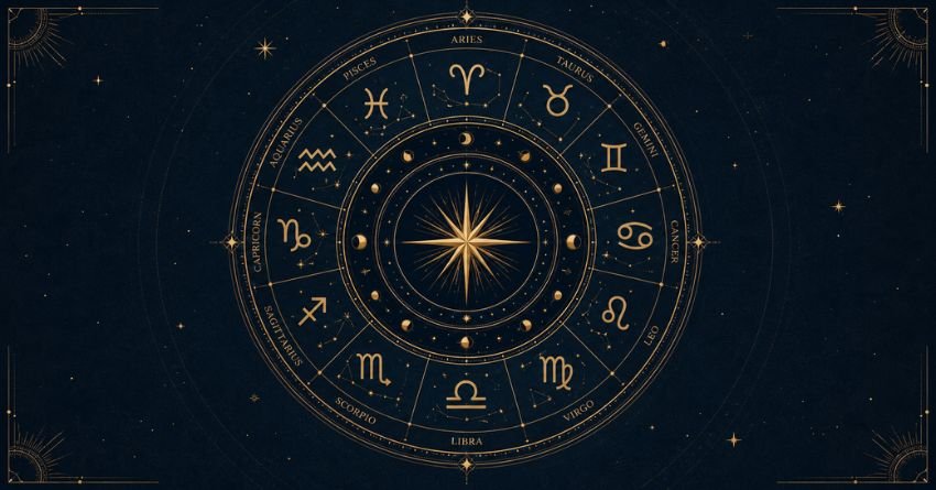 Daily Horoscope for June 14, 2026 zodiac wheel astrology illustration