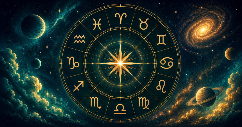 What the Universe Wants Every Zodiac Sign to Know Before July Begins zodiac wheel astrology illustration