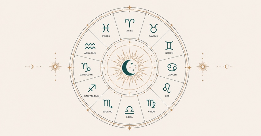 Something Big Is About to Happen for These Zodiac Signs zodiac wheel illustration in soft tarot-inspired style featuring Aries, Gemini, Libra, and Capricorn energy with elegant celestial details and a mystical background.