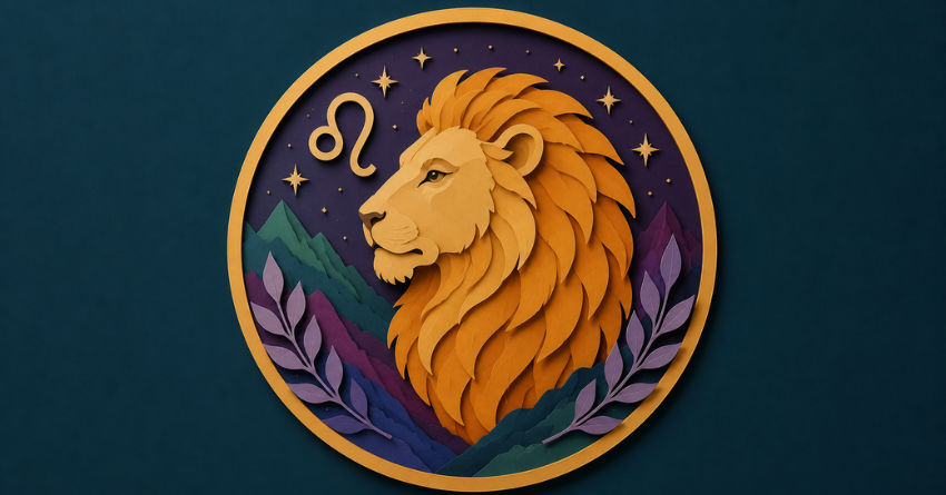 What Leo Needs to Know Before June Ends paper cut art illustration of Leo zodiac sign lion