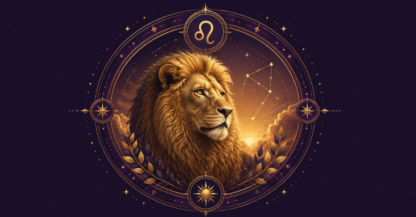 Leo Is Stepping Into a Powerful Destiny Shift tarot card art featuring a majestic Leo lion surrounded by glowing celestial symbols and golden cosmic energy
