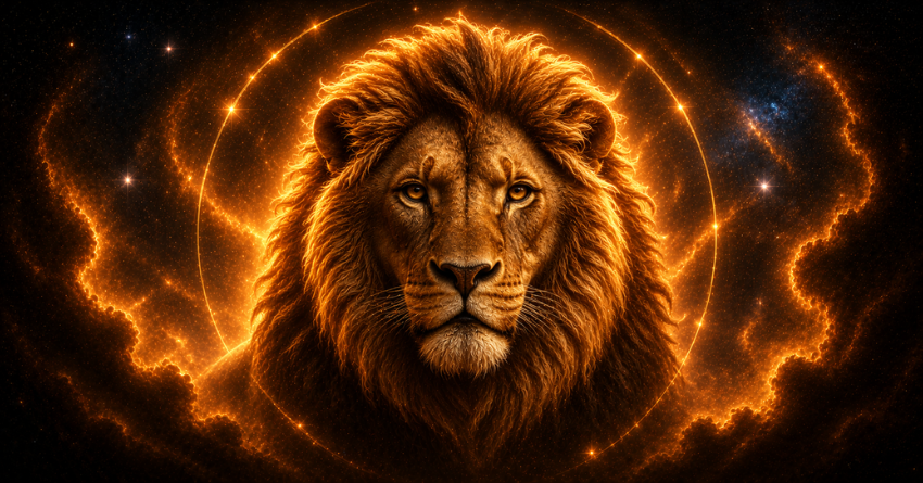 Leo May Soon Attract a Valuable Opportunity zodiac sign with powerful golden lion and glowing energy