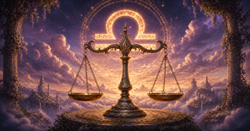Libra Is Entering the Most Peaceful Chapter of the Year fantasy scales illustration