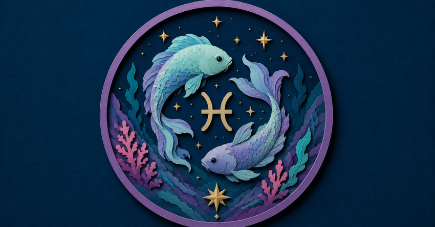 What Pisces Needs to Know Before June Ends zodiac sign paper cut art illustration with Pisces symbol and cosmic background