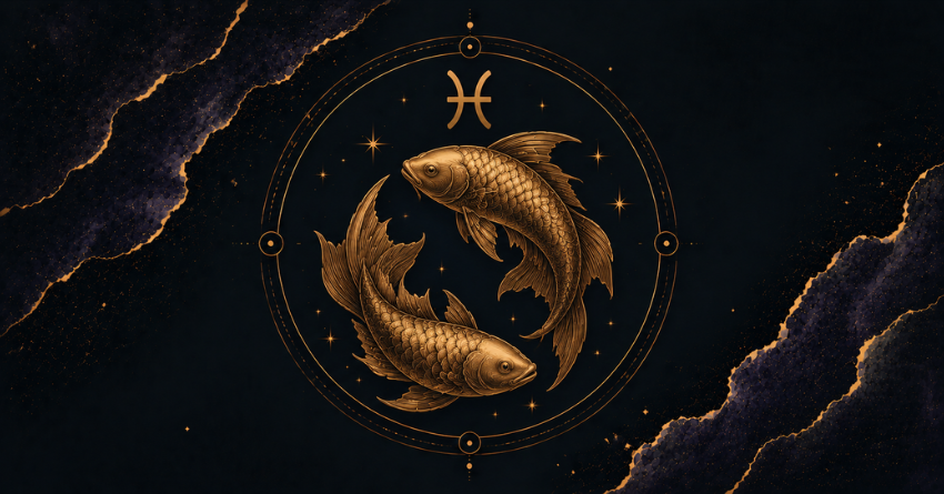 This Pisces Message Found You for a Reason featuring the Pisces zodiac sign on a cosmic background