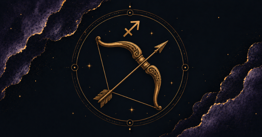 If You're a Sagittarius, Pay Attention to This Sign – elegant Sagittarius zodiac symbol glowing in gold against a dark cosmic background with celestial details.