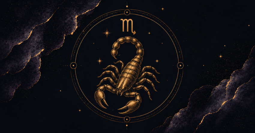 If You're a Scorpio, This Is Not a Coincidence zodiac sign Scorpio symbol in cosmic background