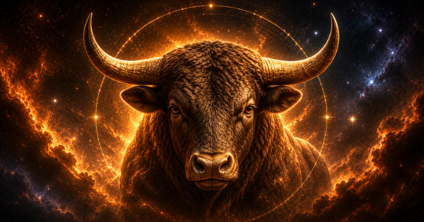 Is Taurus Entering a Wealthier Chapter? Glowing Taurus zodiac sign representing financial success, wealth, prosperity, and money growth.