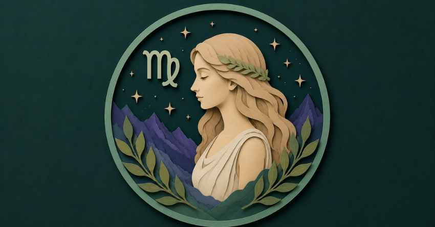 What Virgo Needs to Know Before June Ends zodiac sign illustration featuring Virgo woman and celestial design