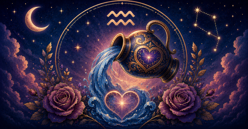 3 Zodiac Signs That Could Be Aquarius's Soulmate tarot card art featuring Aquarius symbol