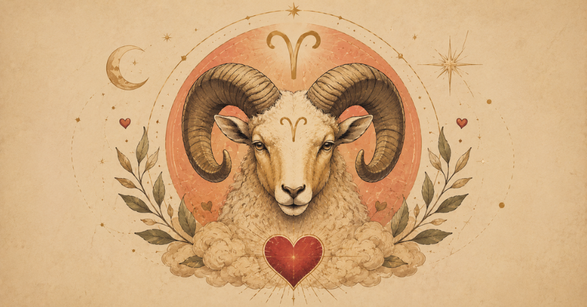 3 Zodiac Signs Aries Is Most Compatible With illustration featuring the Aries zodiac symbol and compatibility theme