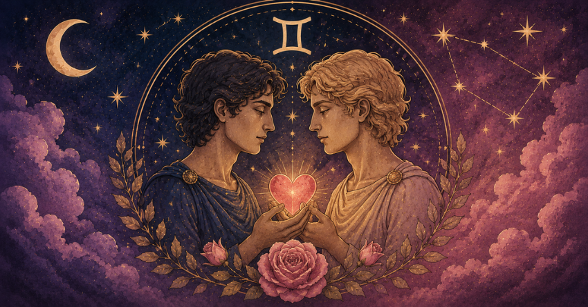 3 Zodiac Signs That Could Be Gemini's Soulmate tarot card art featuring Gemini soulmate illustration