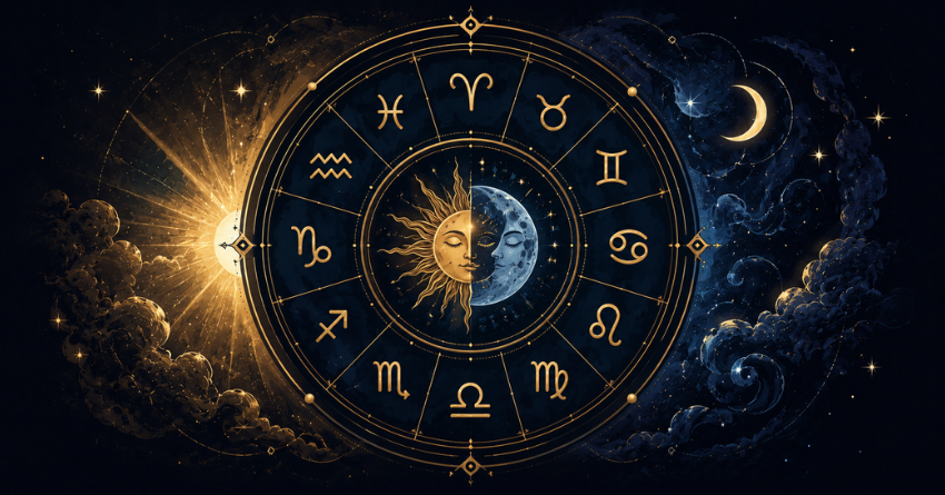 What Every Zodiac Sign Needs to Stop Overthinking horoscope illustration with zodiac wheel