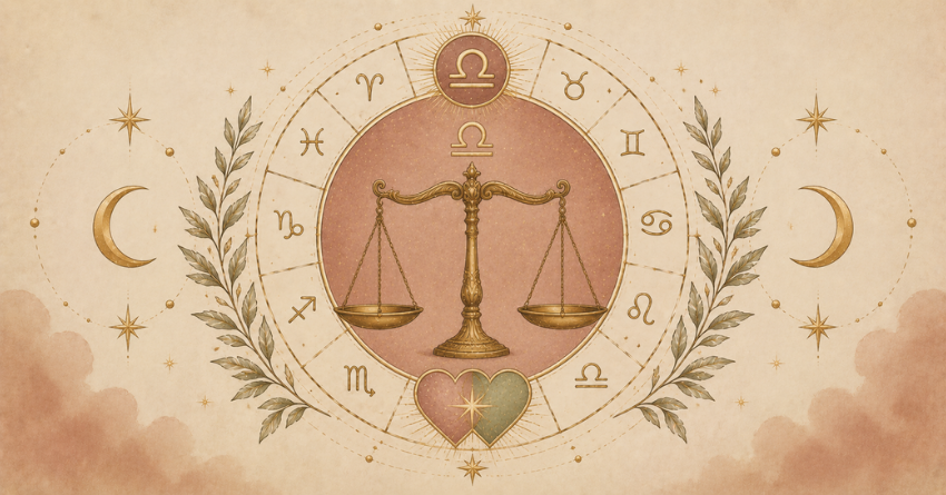 3 Zodiac Signs Libra Is Most Compatible With zodiac compatibility illustration featuring Libra scales